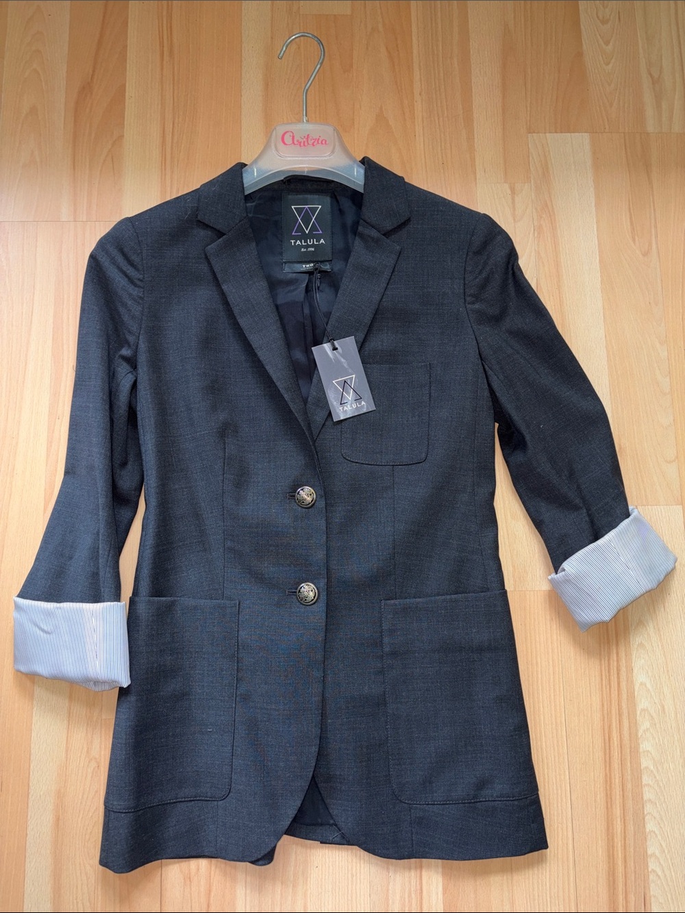 Talula Women's Dark Charcoal Two-Button Blazer